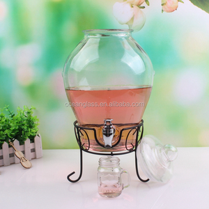 Distributeur de boissons en verre, grand pot mason en acier inoxydable, pour jus, boisson - Product Image 4