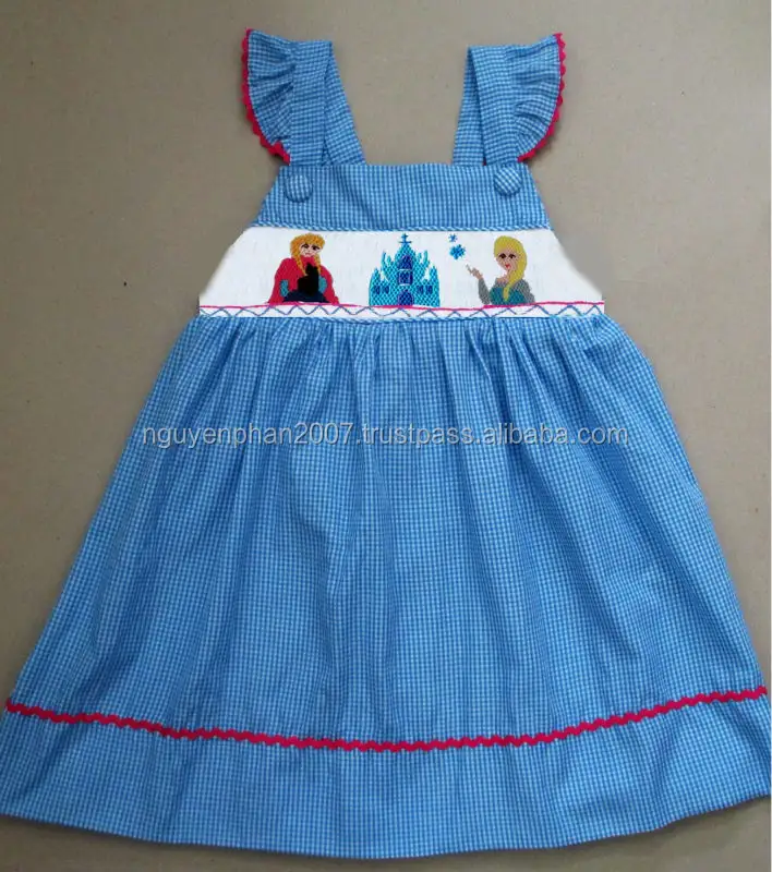 Ice princess smocked dress for toddler girls 2014