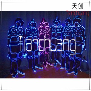 Merveilleuse Lumière Led De Danse Costume avec LED CHAPEAU/MASQUE/GANTS/CHAUSSURES - Product Image 4