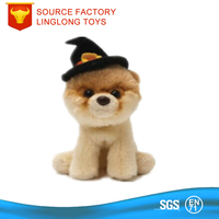 Peluche personnalisée en fausse fourrure pour chien Peluche blanche Poupée poméranienne couchée Chien Boo Husky Peluche