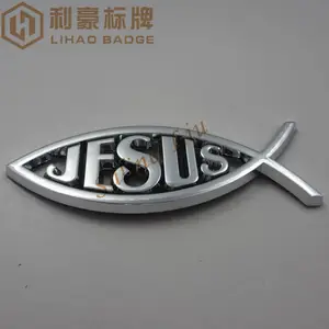 Groothandel Custom Christian Producten Jesus Fish 3d Auto Embleem