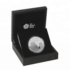 Piano zwarte lak houten zilver coin box