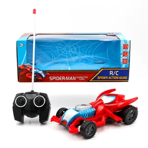 Mobil Remote Control 4 saluran anak-anak, mobil mainan RC Super Hero aksi Quad untuk hadiah anak-anak