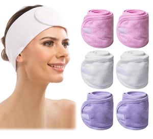 Diadema de algodón con logotipo personalizado de alta calidad, diademas Premium para lavado facial de spa - Product Image 2