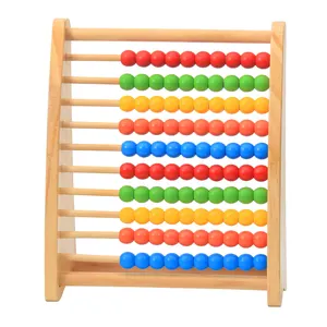 Hochwertiger Regenbogen Soroban Abacus Rahmen Zähl perlen Rahmen Klassisches hölzernes pädagogisches Zähl spielzeug mit 100 Perlen Kinderspiel zeug