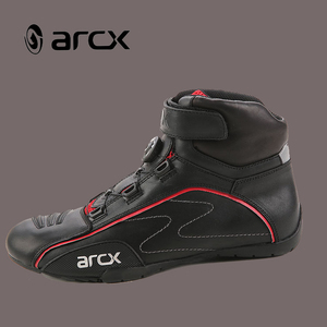 ARCX di Pelle Alla Caviglia Stivali Da Moto con IN CIMA Pulsante Rotante Mens Stivali Da Corsa - Product Image 3