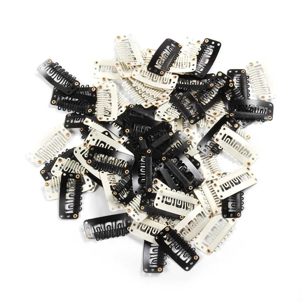 AliLeader Wholesale Price 100 Pcs U Shape Snap Metal Hair Clips for Hair Extensions Weft Clip-on Wig