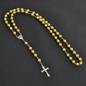6 Della Perla di colore Rosa <span class=keywords><strong>Collana</strong></span> Del <span class=keywords><strong>Rosario</strong></span> Cattolico della Traversa di Modo Della <span class=keywords><strong>Collana</strong></span> Religiosa - Product Image 6