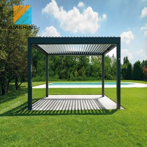 Moderno impermeable pérgola cubiertas parasol con luces - Product Image 1