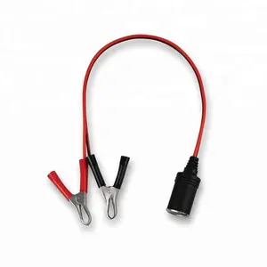 6FT 16AWG Cigarette Lighter Adapter Plug Socket Cable with Alligator clips and Fuse Box for Car Tire Inflator Air Pump