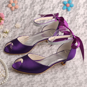 Zapatos de boda morados, Sandalias de tacón <span class=keywords><strong>bajo</strong></span>, 22 colores - Product Image 2