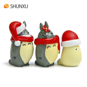 Kawaii Hars Totoro Kerst Editie Liefhebbers Sjaal Miniatuur beeldjes Kerstcadeau Pop <span class=keywords><strong>Kids</strong></span> Gift Standbeeld Decoratie - Product Image 3