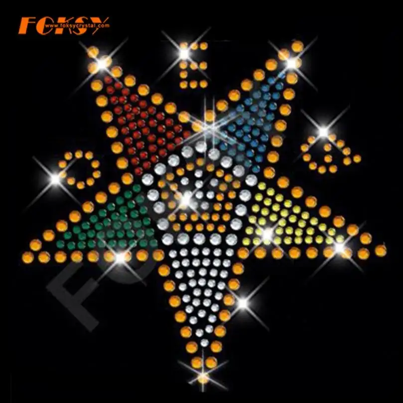 OES Eastern Star Logo in bling Strass Designs für Freimaurer