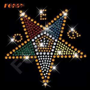 OES Eastern star logo in bling strass ontwerpen voor Vrijmetselaar