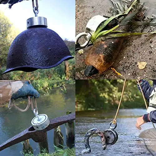 Imán de pesca de neodimio superfuerte de un lado, 550 libras/250kg, 75mm, con contador de orificios