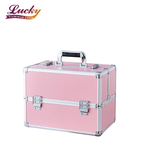 High Quality Aluminum <strong>Makeup</strong> Cosmetic Train Case Cosmetic Storage <strong>Box</strong> Professional <strong>Makeup</strong> Boxes - Product Image 1