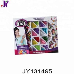 Creat-<span class=keywords><strong>accesorios</strong></span> de moda trenzados y cuentas para niña, cuentas de joyería de plástico DIY, Kits de fabricación de pulseras para niña - Product Image 2