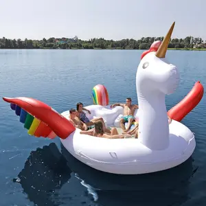 Big 6 person Inflatable Unicorn Pool Toy Water Raft Lounge/ Unicorn Inflatable Floating Island