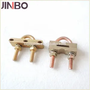 Low price earthing grounding clamp brass rebar clamp u bolt rod to wire or tape clips