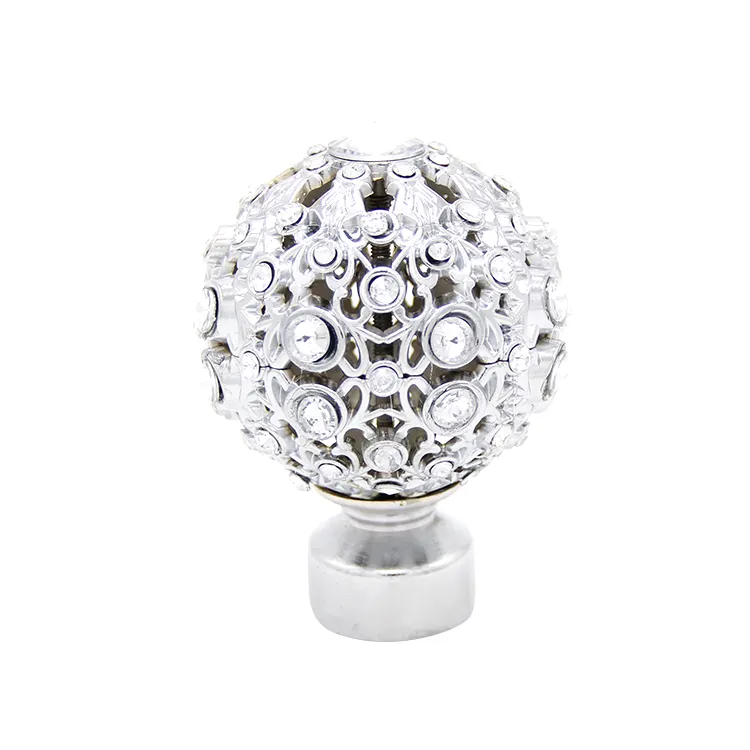 new design metal ball style curtain pole finials with diamond