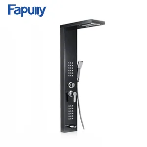 Fapully Bathroom Shower Panel Parts Black Titanium Bathroom Stainless Steel Shower Panel