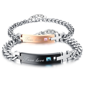 Nueva Attactive Verdadero Amor Romántico Pareja de Moda de Acero Inoxidable 316l Pulsera - Product Image 2