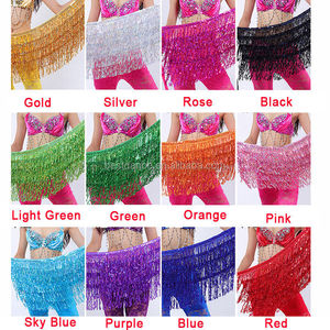 Danse du ventre gland frange hanche écharpe jupe portefeuille Festival Sequin <span class=keywords><strong>Mini</strong></span> jupe Halloween Costume - Product Image 2