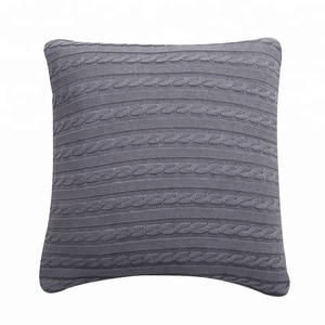 Wholesale High Quality Cotton 45x45cm Vintage <strong>Cushion</strong> Cover Solid Knitted Square <strong>Beige</strong> Pillows Case Car Sofa Home - Product Image 3