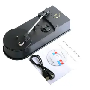 Support 33 & 45 RPM Vinyl to MP3 USB Turntable Record Player
