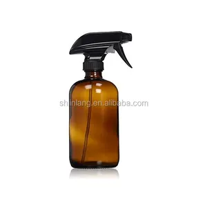 500ml Amber Boston Round Glass Trigger Spray Garrafas Com Pulverizador Para Limpador