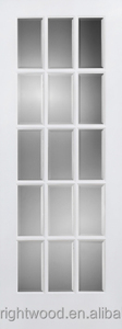Portes doubles françaises en bois blanc avec vitrage, style à ouverture battante, pour entrée ou chambre à coucher - Product Image 3