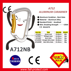 คาราไบเนอร์อลูมิเนียมสำหรับปีนเขา 23KN พร้อมใบรับรอง CE สำหรับกีฬากลางแจ้ง - Product Image 2