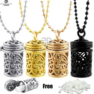 OEM stainless steel essential oil cage diffuser lockets aromatherapy diffuser pendant