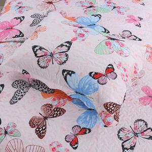 Cheap Wholesale Luxury Hotel Wholesale King Queen Size 100 Cotton <strong>Patchwork</strong> Butterfly Printed <strong>Bedspread</strong> - Product Image 3