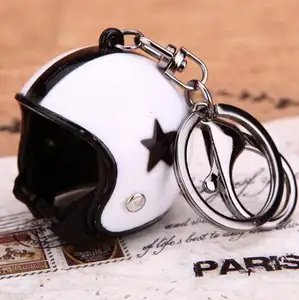 מיני ספורט אופנוע קסדת תליון Keychain יוניסקס Keyring מפתח שרשרת טבעת בטיחות קסדת רכב keychain