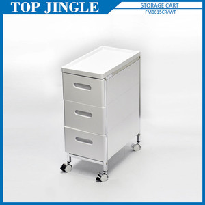 4-Tier MDF <b>Narrow</b> Drawer Trolley with Wheels and Tray Metal Enclosed Structure OEM Customizable Four-Wheel Design - Product Image 2