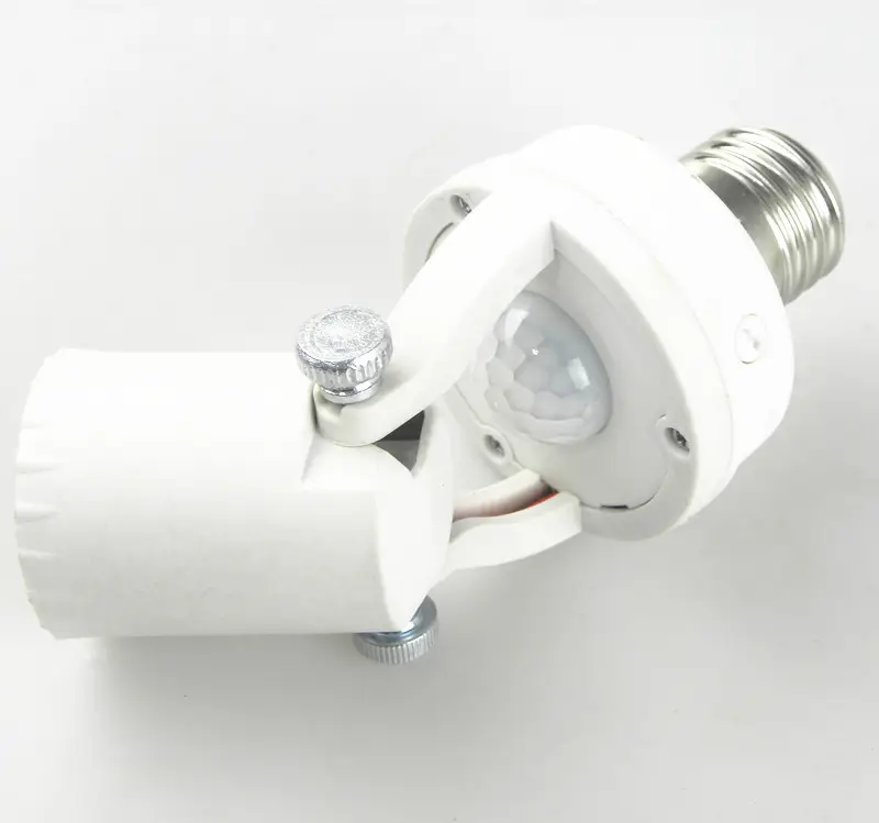 Base de tomada para lâmpada de sensor rotativa, adaptador e27 para e27 com sensor de movimento pir