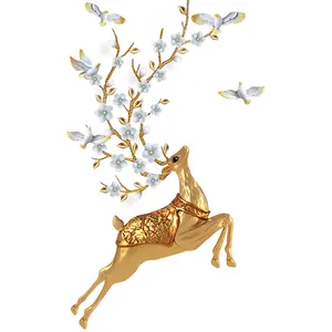 YIYAO Household wall stickers home decor PVC Golden Deer teenage adult Modern Decorative Wallpaper