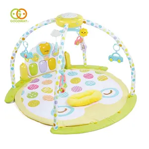 wholesale baby kick piano activity mat toddler play gym with rotating star mobile and projector