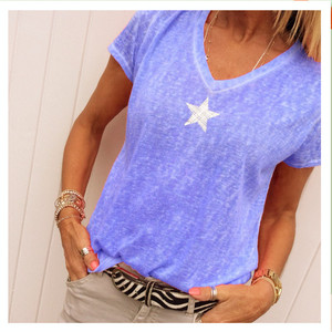 <span class=keywords><strong>Wish</strong></span>-Camisetas estampadas de talla grande para <span class=keywords><strong>mujer</strong></span>, blusa de verano, nuevos diseños, 2023 - Product Image 5