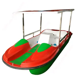 Adults parent-child FRP leisure water play rides pedal power boat for sale