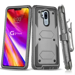 TPU+PC Phone Hybrid Kickstand Holster Cover Tough Armor Case for LG G7/G7 ThinQ