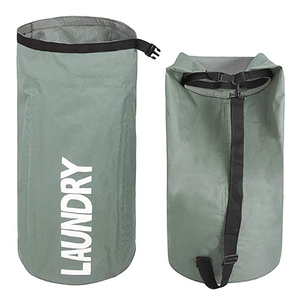Sac à linge à bandoulière pratique extra large sac de rangement en nylon durable pour vêtements sales avec fermeture à boucle pour College Dor, - Product Image 3