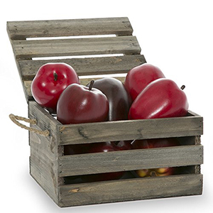 Antigua caja de madera caja de almacenamiento con la tapa oscilante - Product Image 1