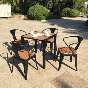 Patio portico 7 pezzo <span class=keywords><strong>in</strong></span> alluminio Set <span class=keywords><strong>da</strong></span> pranzo mobili <span class=keywords><strong>giardino</strong></span> esterno Cafe <span class=keywords><strong>tavolo</strong></span> <span class=keywords><strong>in</strong></span> legno di plastica <span class=keywords><strong>e</strong></span> <span class=keywords><strong>sedie</strong></span> 6 posti - Product Image 2