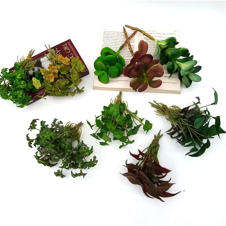 Mini plante succulente artificielle, toucher réaliste, accessoires de gazon pour la <span class=keywords><strong>d</strong></span>écoration, vente en gros, 10 pièces
