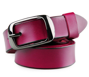 Ingrosso 3.0cm di larghezza di alta qualità viola <span class=keywords><strong>scuro</strong></span> singolo perno fibbia in vera pelle cinture per le donne - Product Image 2
