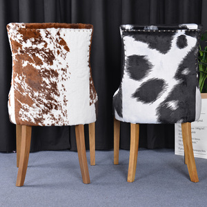 Silla <span class=keywords><strong>de</strong></span> oficina con patas <span class=keywords><strong>de</strong></span> madera, taburete a rayas <span class=keywords><strong>de</strong></span> cebra, silla <span class=keywords><strong>de</strong></span> comedor con remaches - Product Image 2