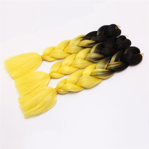Extensions de <span class=keywords><strong>cheveux</strong></span> synthétiques en tresses box braids de 48 pouces, couleur ombrée <span class=keywords><strong>noir</strong></span> et jaune, pour femmes noires - Product Image 1