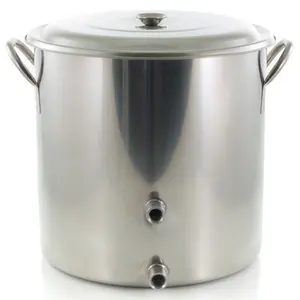 Pulido Brew Kettle 32qt con un soldado Puerto económico Homebrewing olla 8 galones equipos con dos puertos